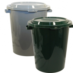Бак для отходов 90л ,пластик ,зеленый с крышкой